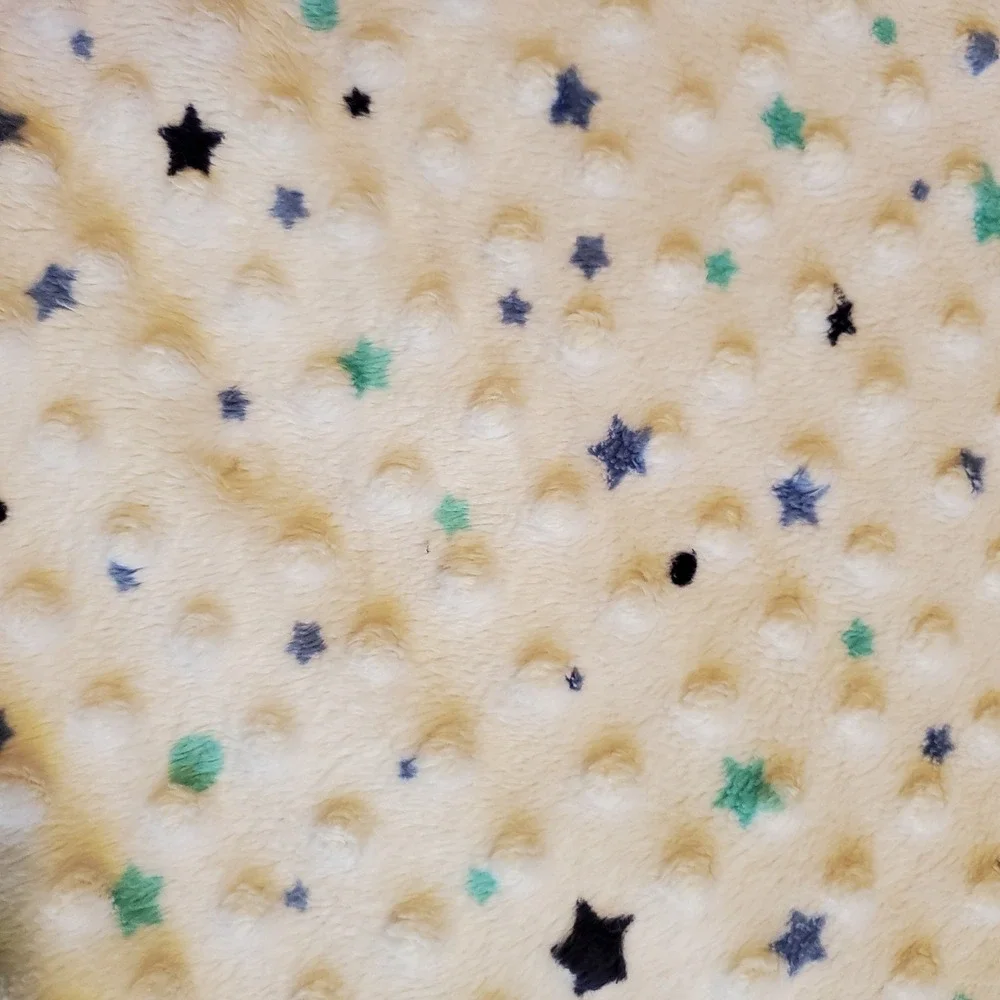 Just Born Baby Blanket I Love You To The Moon Elephant Navy Blue Minky Dot Stars